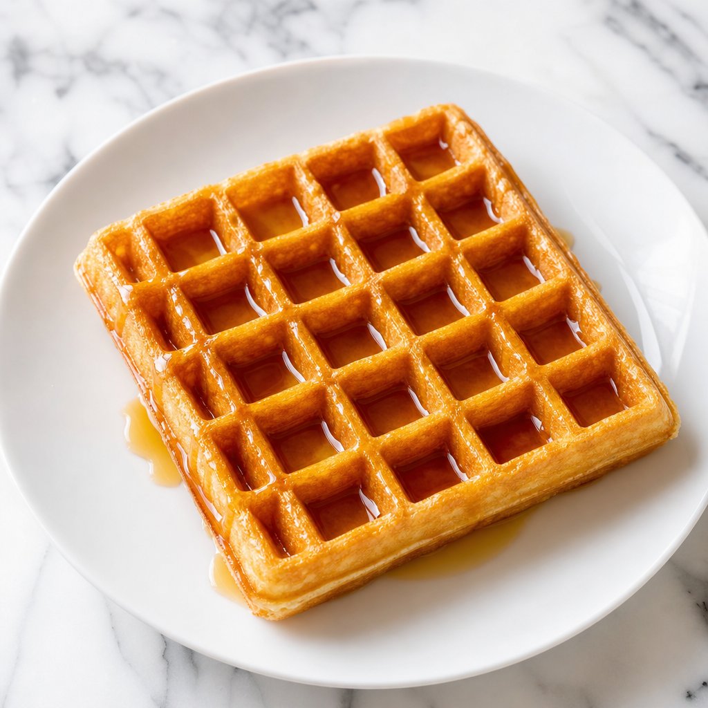 Classic gluten-free protein waffle topped with keto-friendly maple syrup at The Healthy Hive in Clearwater